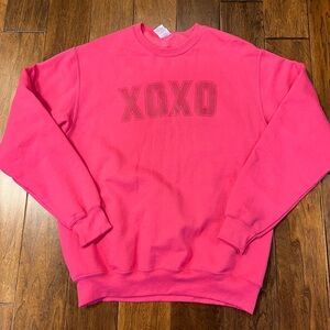 Women’s Pink Crewneck XOXO Sweater